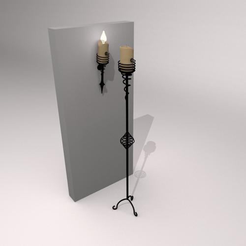 Wrought iron candlesticks preview image